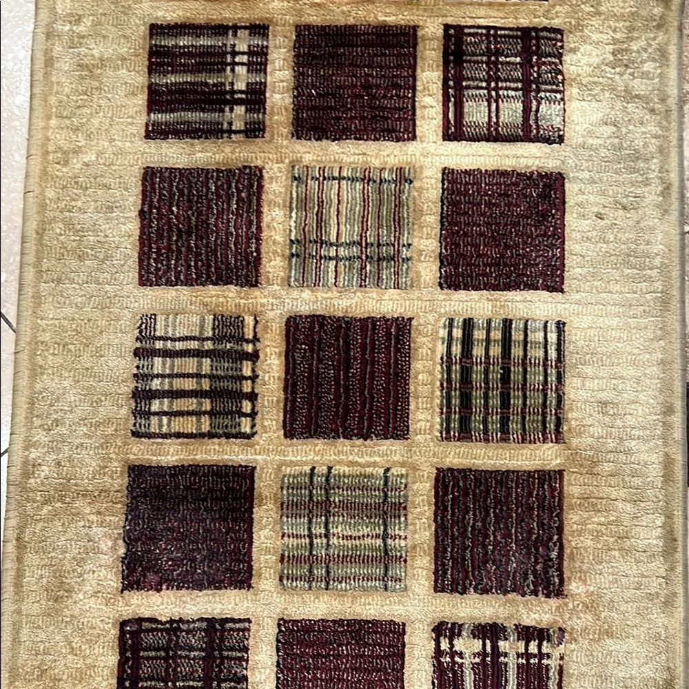 Plaid Patterned Runner Rug